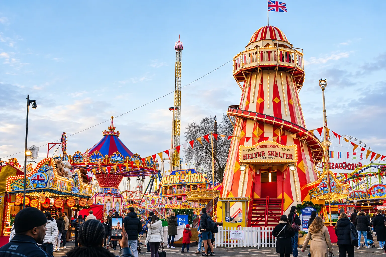 Executive chauffeur arrival at Hyde Park Winter Wonderland entry gates