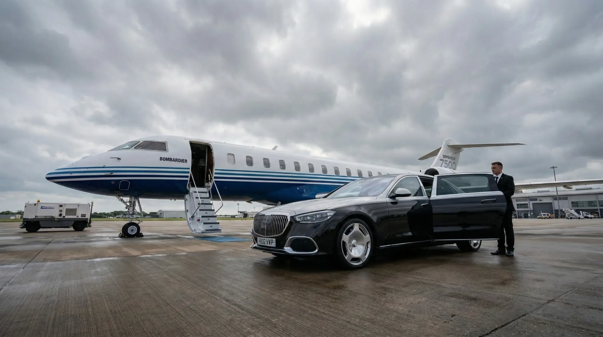 Passenger enjoying Private Jet Chauffeur Luton service