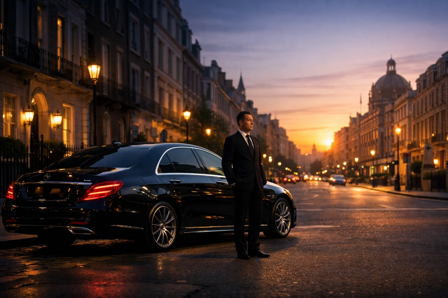 Luxury New Year chauffeur service in London - VIP car hire with driver London in Mayfair and Knightsbridge